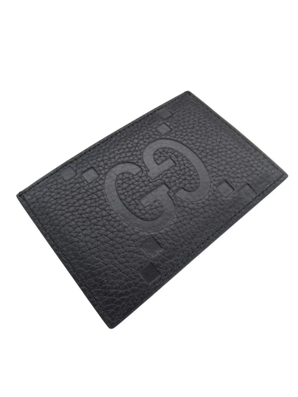 Gucci Card Case Jumbo GG Maxi Leather Black Compact - Picture 6 of 6